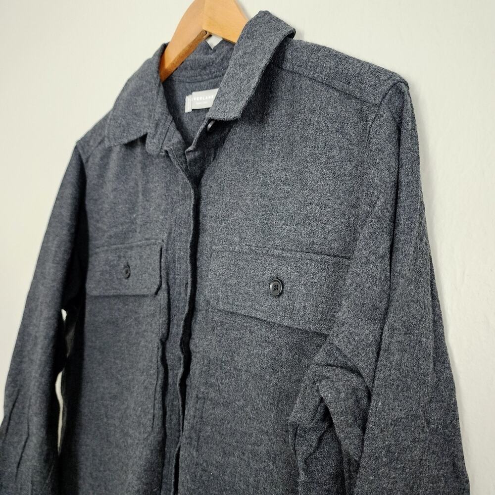 NEW Everlane Gray Flannel Oversized Organic Cotton Shacket Lightweight Jacket - Picture 4 of 15